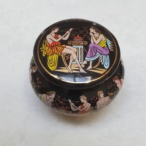 Vintage Porcelain Greek Solid Perfume Bottle Jar Collectible Miniatures